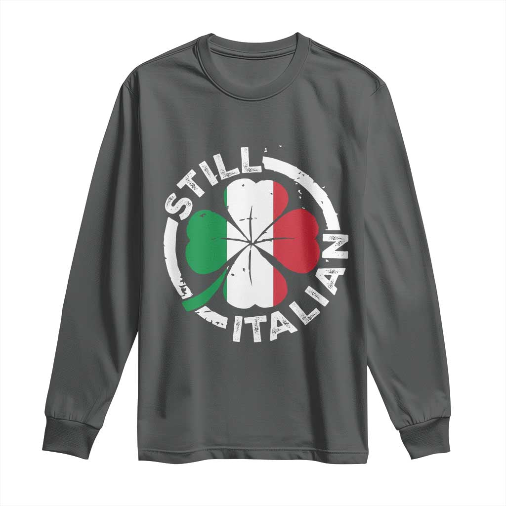 Funny Italian St Patrick's Day Long Sleeve Shirt Lucky Shamrock Italy Flag
