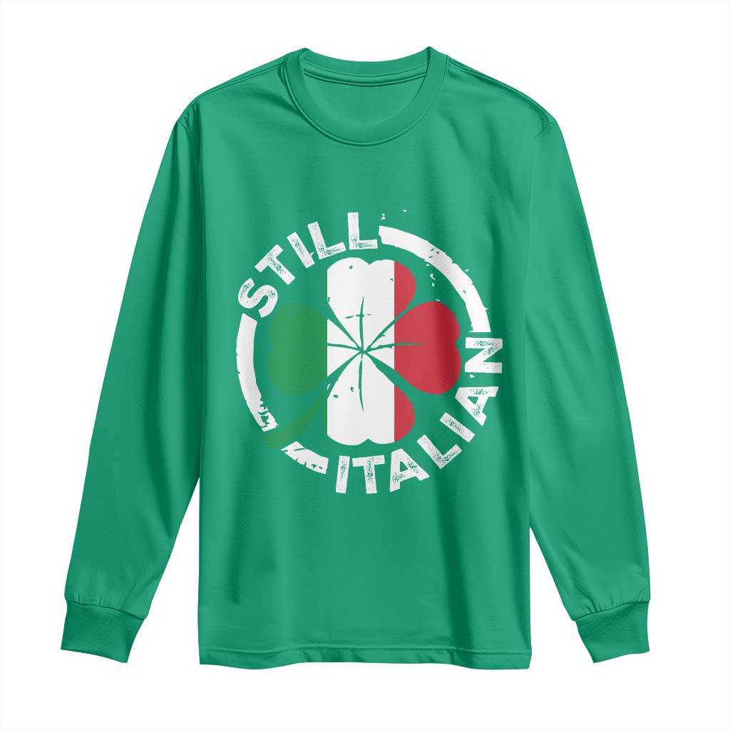 Funny Italian St Patrick's Day Long Sleeve Shirt Lucky Shamrock Italy Flag