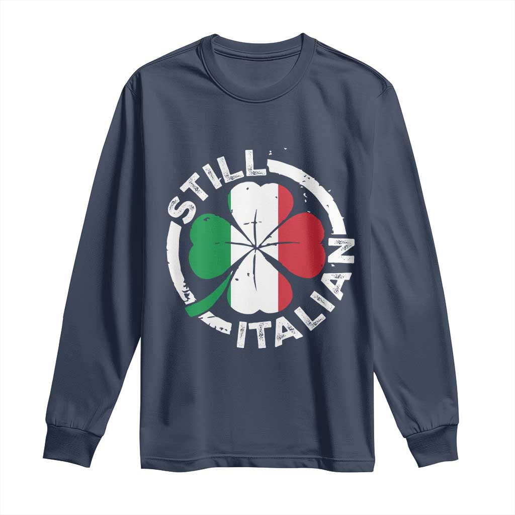 Funny Italian St Patrick's Day Long Sleeve Shirt Lucky Shamrock Italy Flag