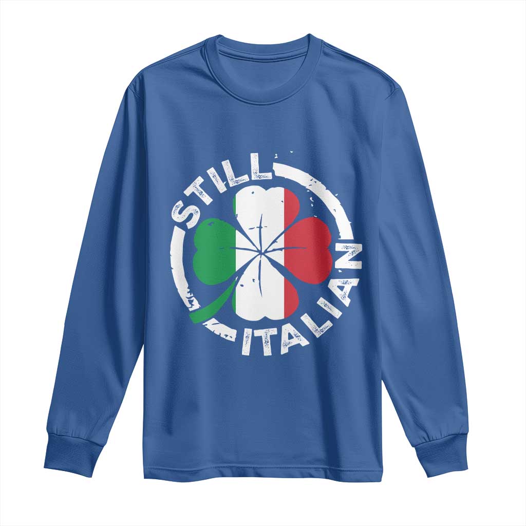 Funny Italian St Patrick's Day Long Sleeve Shirt Lucky Shamrock Italy Flag