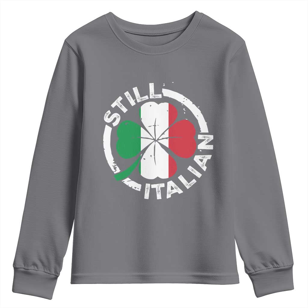 Funny Italian St Patrick's Day Youth Sweatshirt Lucky Shamrock Italy Flag