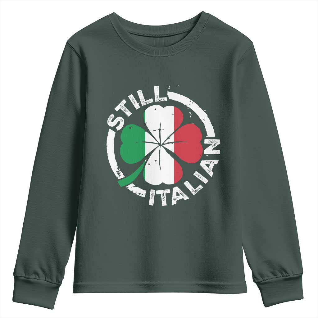 Funny Italian St Patrick's Day Youth Sweatshirt Lucky Shamrock Italy Flag