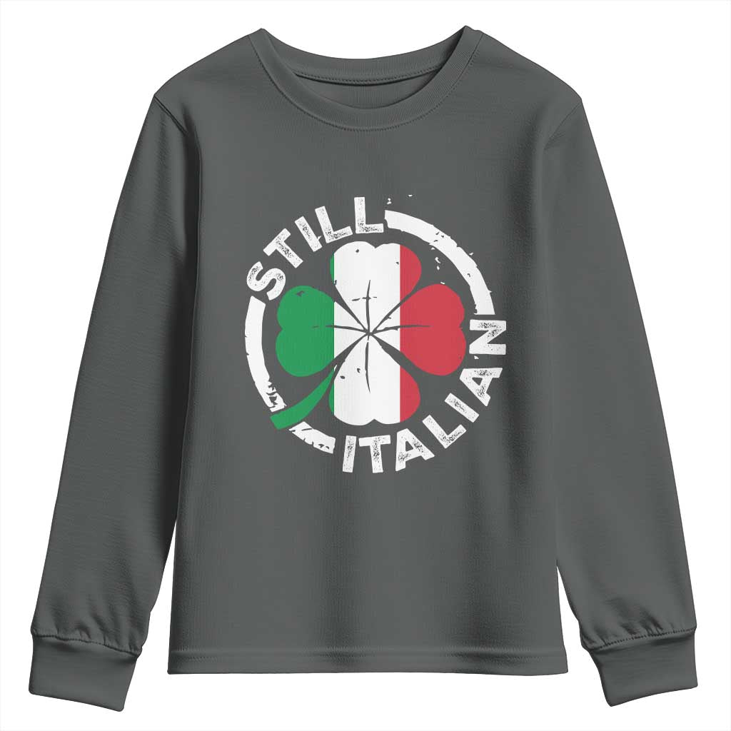 Funny Italian St Patrick's Day Youth Sweatshirt Lucky Shamrock Italy Flag