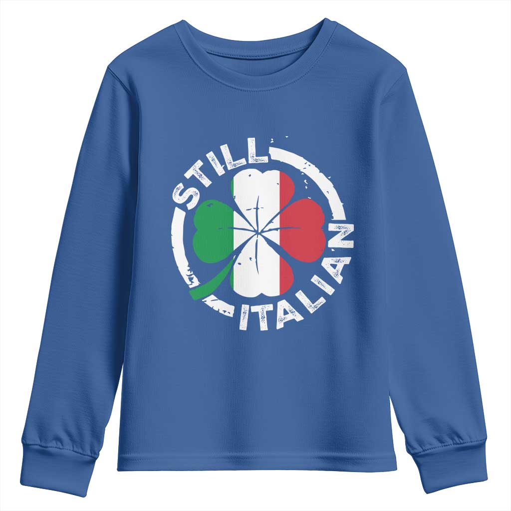 Funny Italian St Patrick's Day Youth Sweatshirt Lucky Shamrock Italy Flag