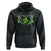 Skeleton Hand Heart Shamrock St Patricks Day Hoodie