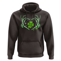 Skeleton Hand Heart Shamrock St Patricks Day Hoodie