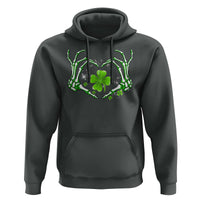Skeleton Hand Heart Shamrock St Patricks Day Hoodie