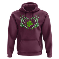 Skeleton Hand Heart Shamrock St Patricks Day Hoodie