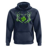 Skeleton Hand Heart Shamrock St Patricks Day Hoodie
