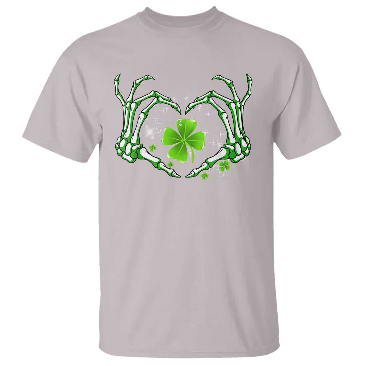 Skeleton Hand Heart Shamrock St Patricks Day T Shirt
