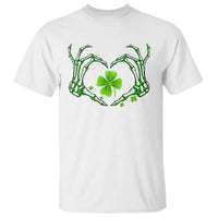 Skeleton Hand Heart Shamrock St Patricks Day T Shirt