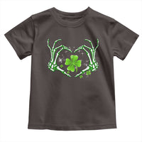 Skeleton Hand Heart Shamrock St Patricks Day Toddler T Shirt