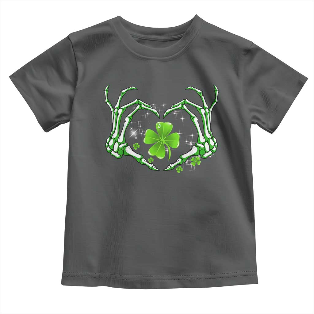Skeleton Hand Heart Shamrock St Patricks Day Toddler T Shirt