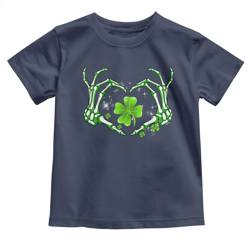 Skeleton Hand Heart Shamrock St Patricks Day Toddler T Shirt