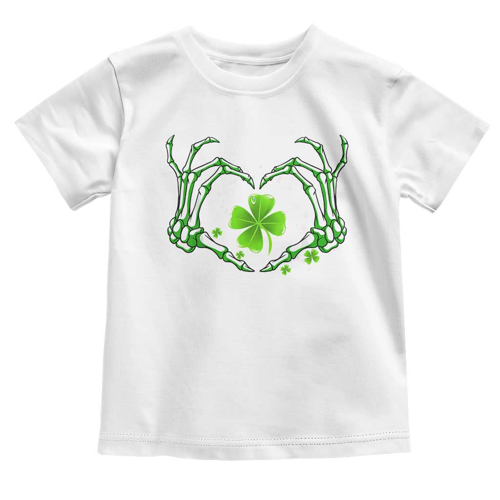 Skeleton Hand Heart Shamrock St Patricks Day Toddler T Shirt
