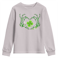 Skeleton Hand Heart Shamrock St Patricks Day Youth Sweatshirt