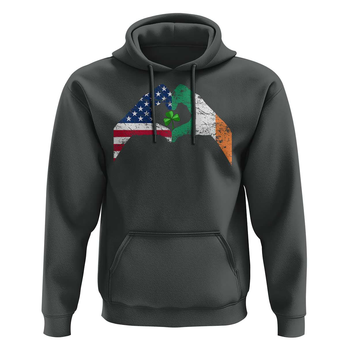 America Ireland Flag Hoodie Lucky Shamrock Vintage American Irish Roots