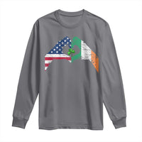 America Ireland Flag Long Sleeve Shirt Lucky Shamrock Vintage American Irish Roots