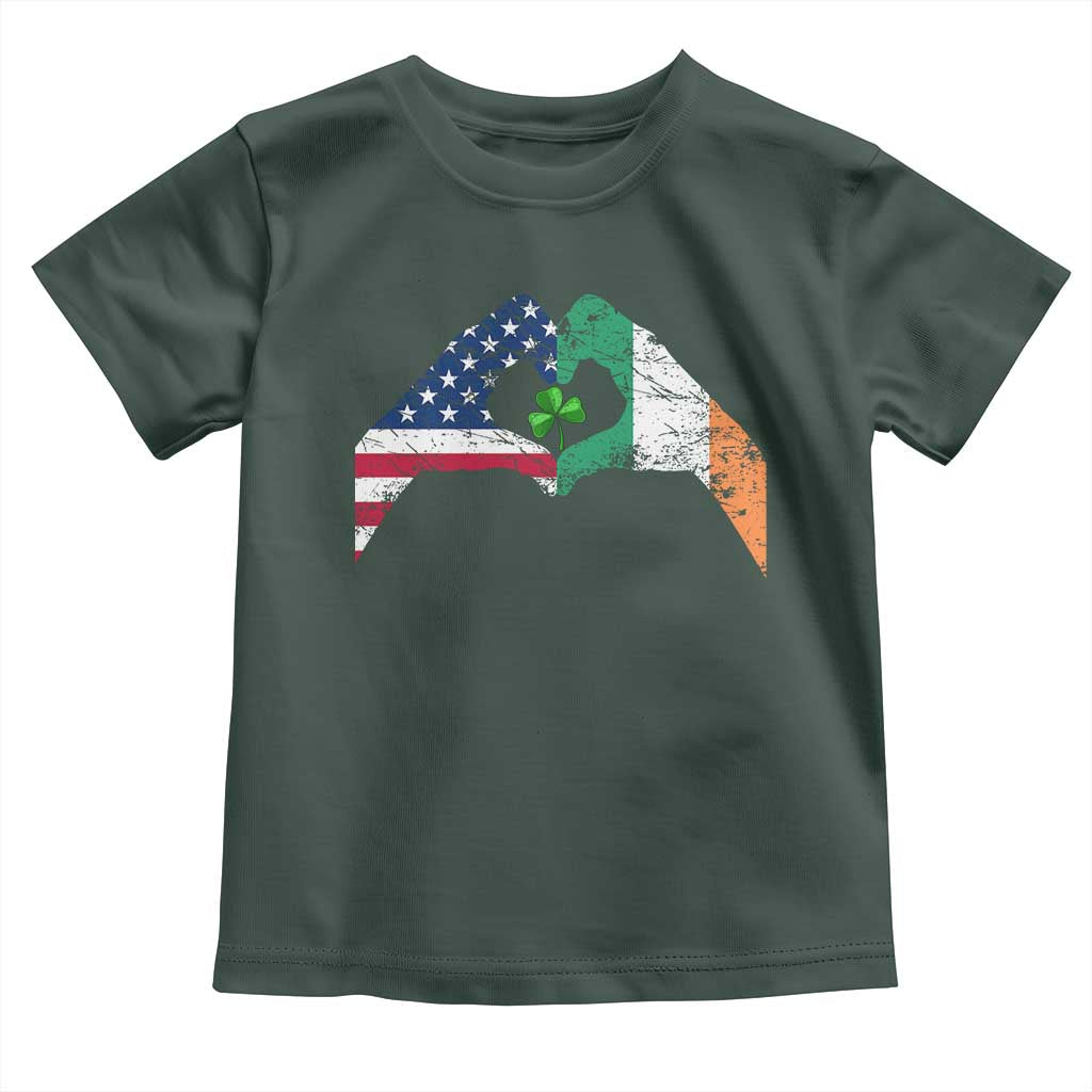 America Ireland Flag Toddler T Shirt Lucky Shamrock Vintage American Irish Roots