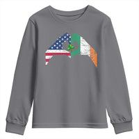 America Ireland Flag Youth Sweatshirt Lucky Shamrock Vintage American Irish Roots