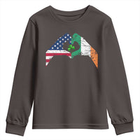 America Ireland Flag Youth Sweatshirt Lucky Shamrock Vintage American Irish Roots