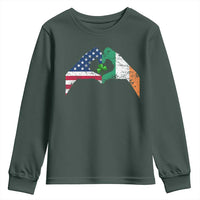 America Ireland Flag Youth Sweatshirt Lucky Shamrock Vintage American Irish Roots