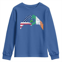 America Ireland Flag Youth Sweatshirt Lucky Shamrock Vintage American Irish Roots