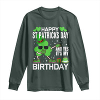 St Patricks Day Birthday Long Sleeve Shirt Born On Saint Paddys Irish Bday Gift
