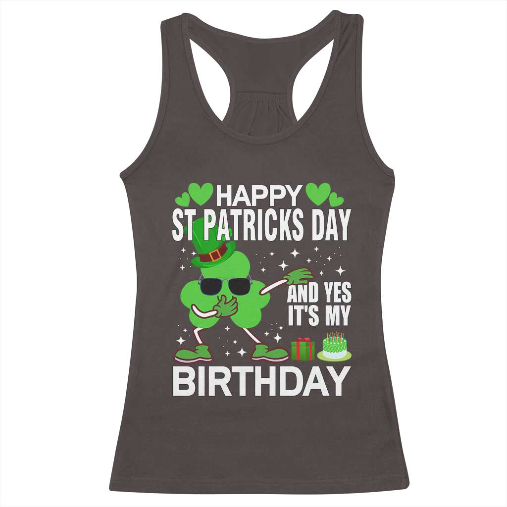 St Patricks Day Birthday Racerback Tank Top Born On Saint Paddys Irish Bday Gift