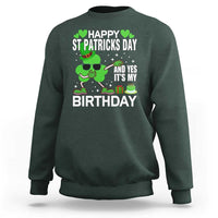 St Patricks Day Birthday Sweatshirt Born On Saint Paddys Irish Bday Gift
