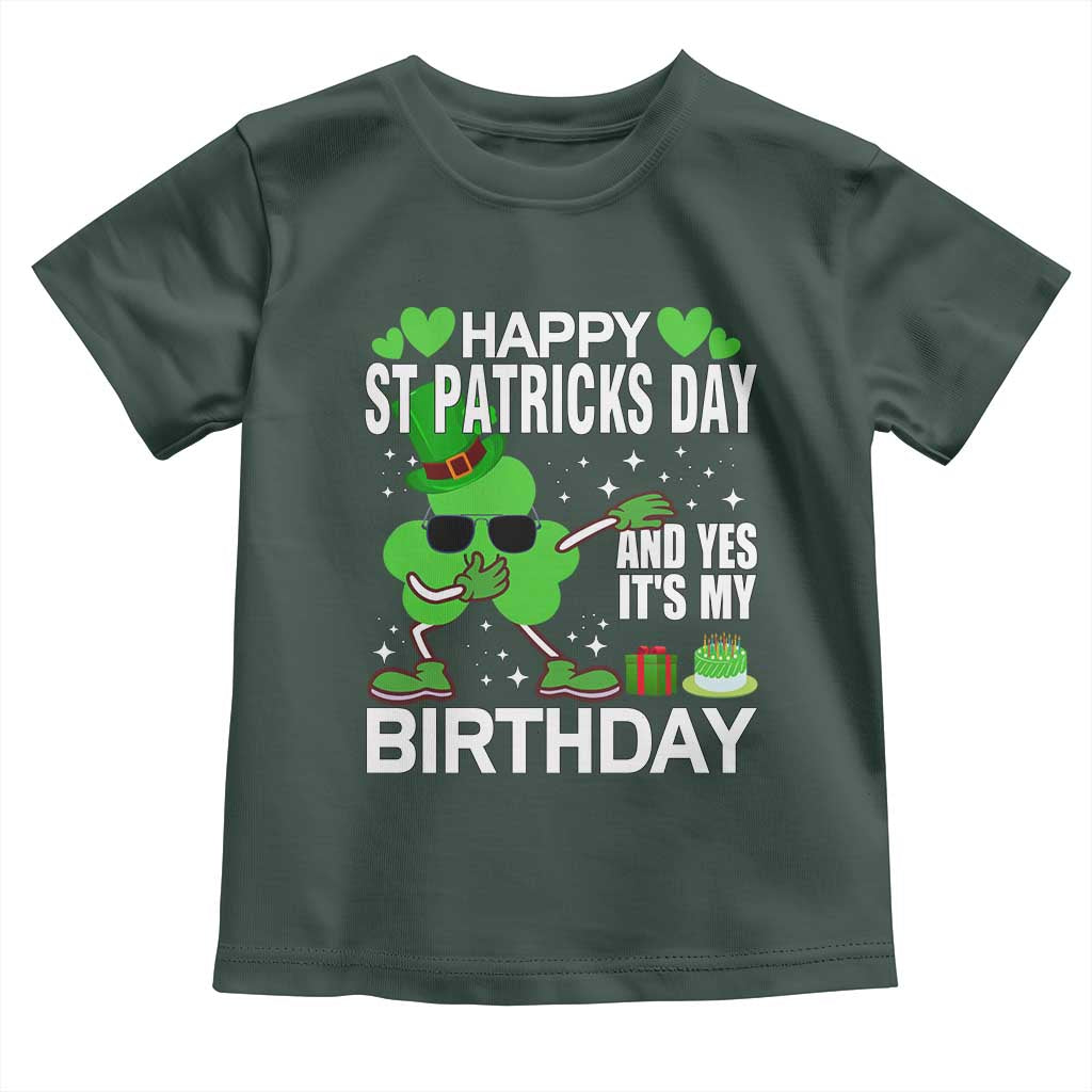 St Patricks Day Birthday Toddler T Shirt Born On Saint Paddys Irish Bday Gift