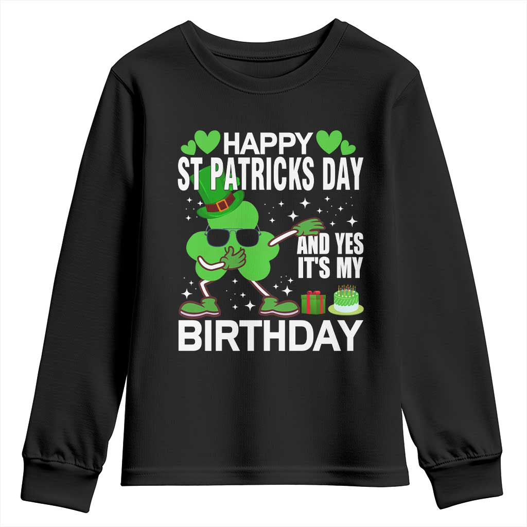 St Patricks Day Birthday Youth Sweatshirt Born On Saint Paddys Irish Bday Gift