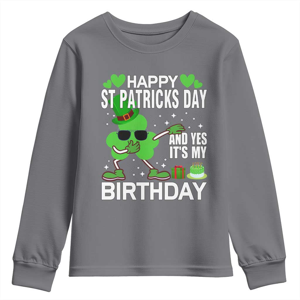 St Patricks Day Birthday Youth Sweatshirt Born On Saint Paddys Irish Bday Gift