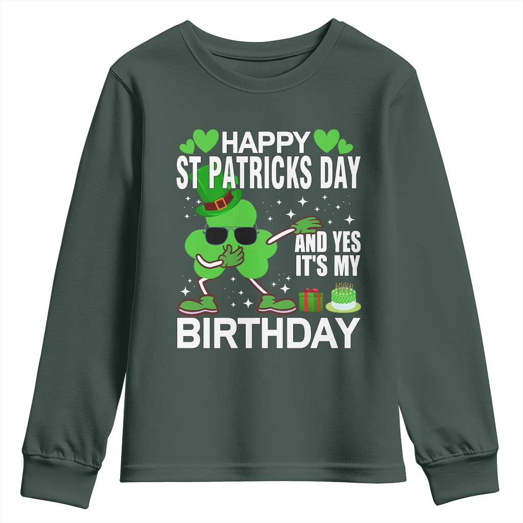 St Patricks Day Birthday Youth Sweatshirt Born On Saint Paddys Irish Bday Gift
