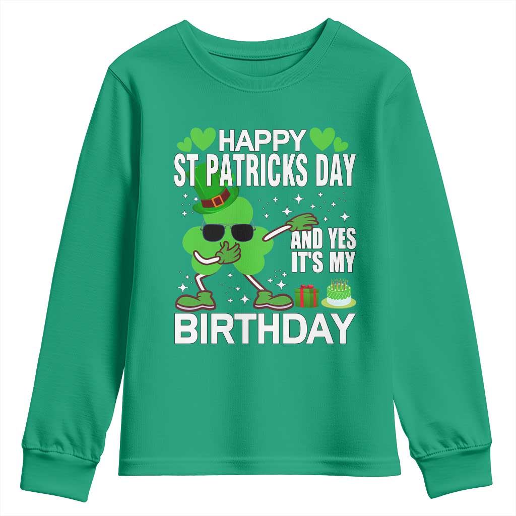 St Patricks Day Birthday Youth Sweatshirt Born On Saint Paddys Irish Bday Gift