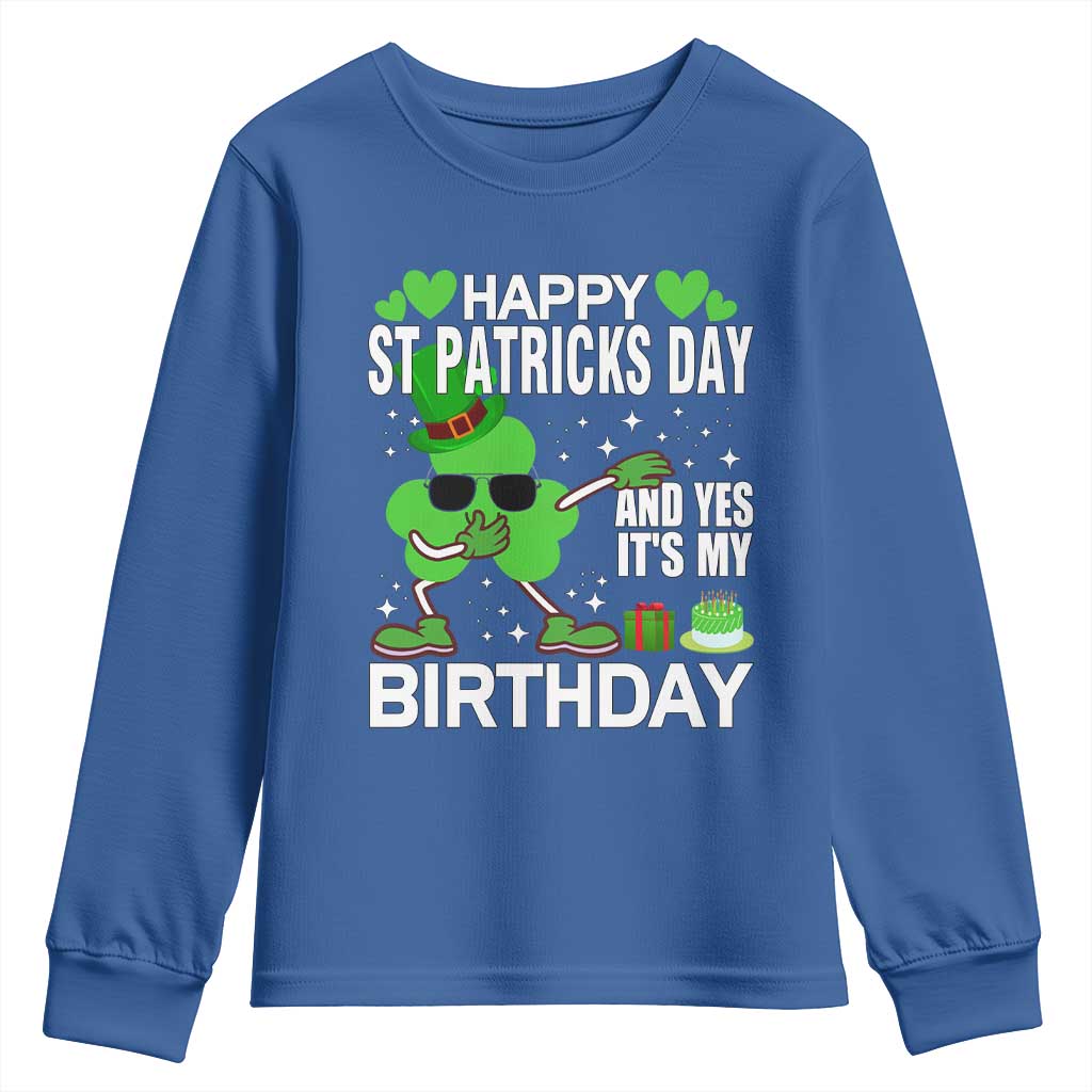 St Patricks Day Birthday Youth Sweatshirt Born On Saint Paddys Irish Bday Gift