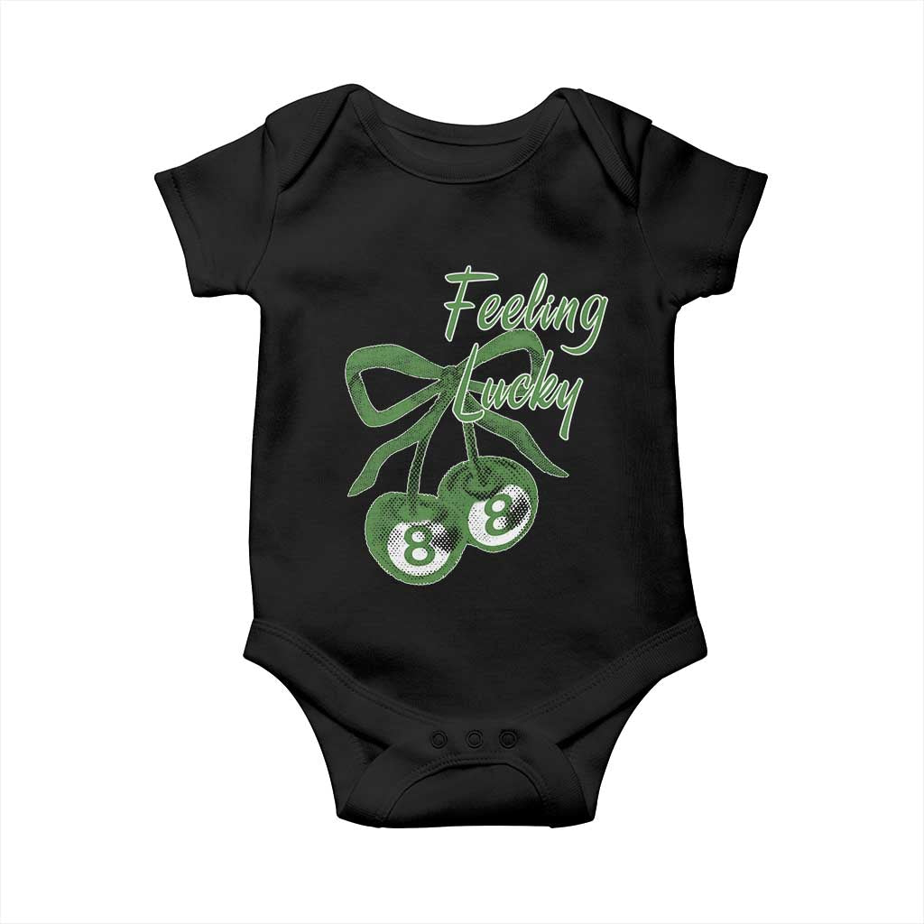 Cherry 8 Ball Baby Onesie Feeling Lucky Girl Syndrome Coquette St Patricks Day