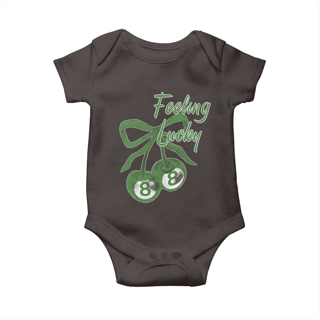 Cherry 8 Ball Baby Onesie Feeling Lucky Girl Syndrome Coquette St Patricks Day