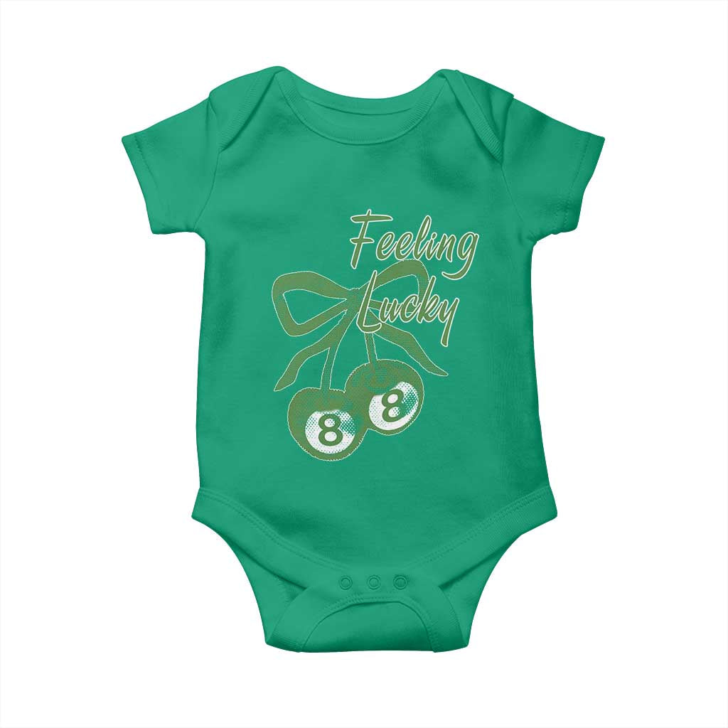 Cherry 8 Ball Baby Onesie Feeling Lucky Girl Syndrome Coquette St Patricks Day