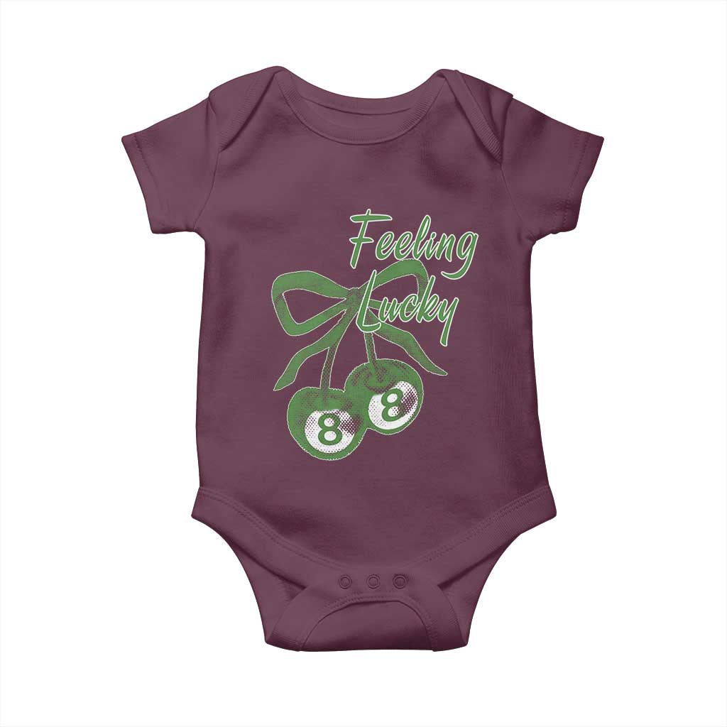 Cherry 8 Ball Baby Onesie Feeling Lucky Girl Syndrome Coquette St Patricks Day