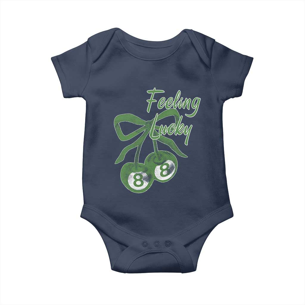 Cherry 8 Ball Baby Onesie Feeling Lucky Girl Syndrome Coquette St Patricks Day