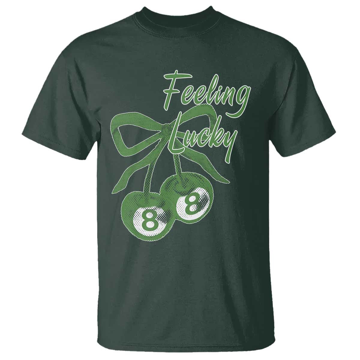 Cherry 8 Ball T Shirt Feeling Lucky Girl Syndrome Coquette St Patricks Day