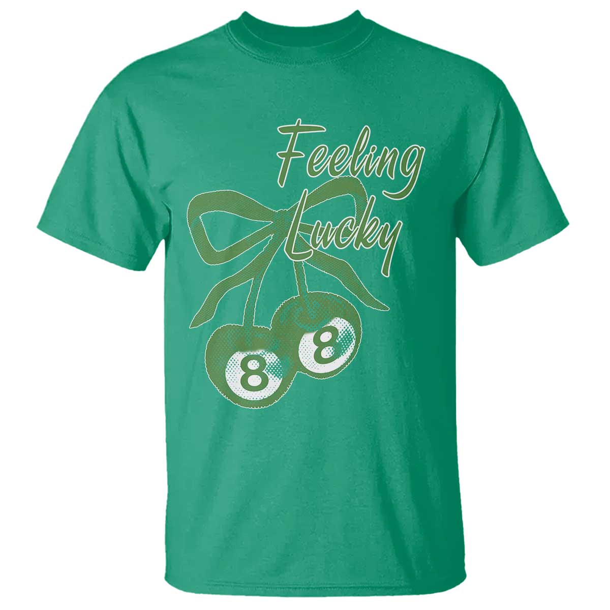 Cherry 8 Ball T Shirt Feeling Lucky Girl Syndrome Coquette St Patricks Day