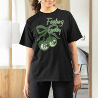 Cherry 8 Ball T Shirt For Women Feeling Lucky Girl Syndrome Coquette St Patricks Day