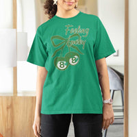 Cherry 8 Ball T Shirt For Women Feeling Lucky Girl Syndrome Coquette St Patricks Day