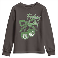Cherry 8 Ball Youth Sweatshirt Feeling Lucky Girl Syndrome Coquette St Patricks Day