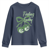 Cherry 8 Ball Youth Sweatshirt Feeling Lucky Girl Syndrome Coquette St Patricks Day