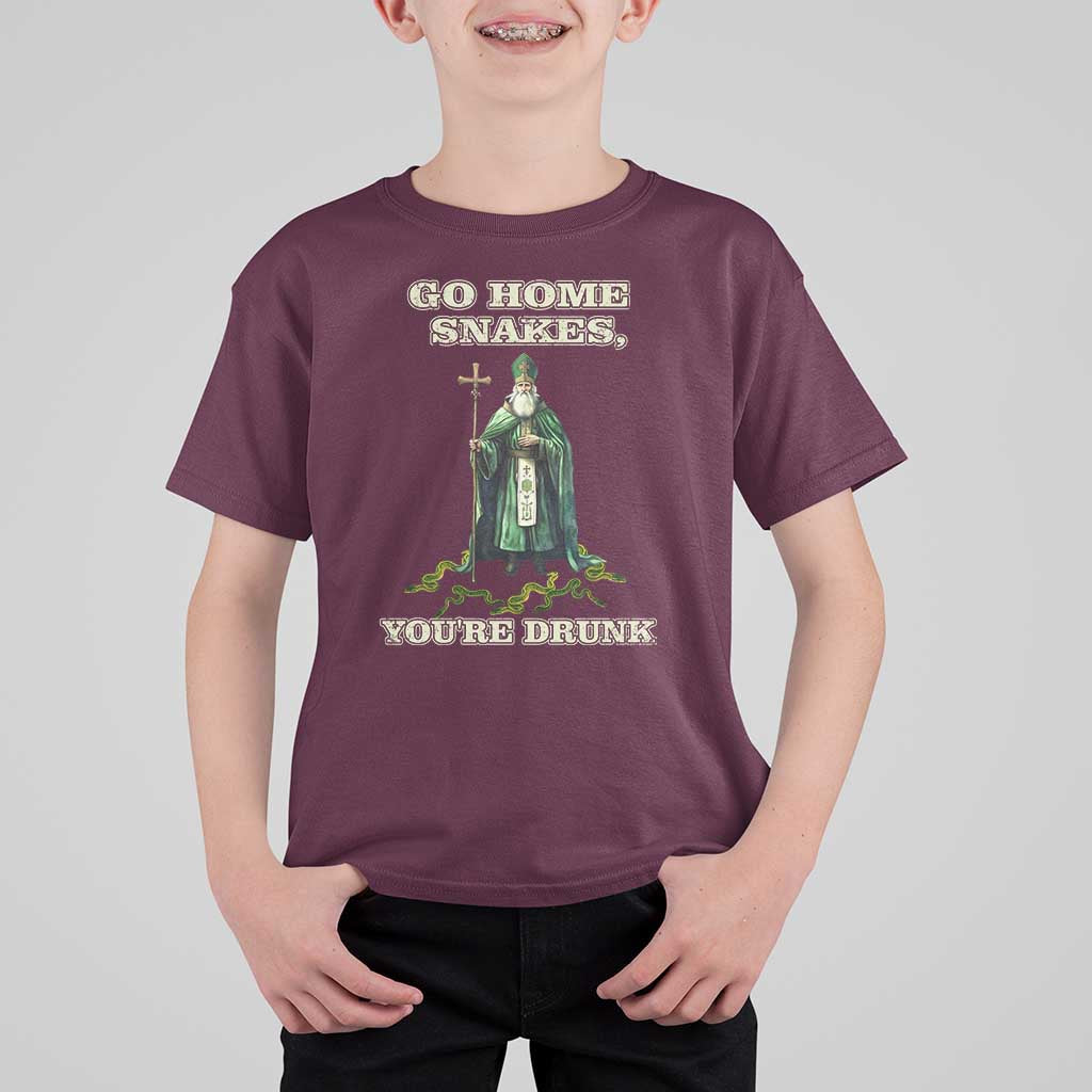 Funny St. Patrick's Day T Shirt For Kid Go Home Snakes, You're Drunk