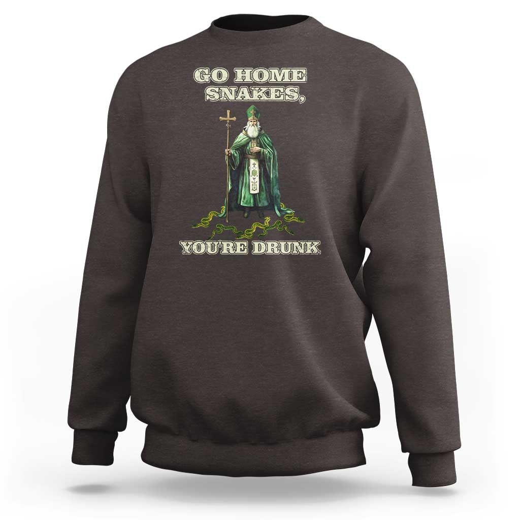Funny St. Patrick's Day Sweatshirt Go Home Snakes, You're Drunk