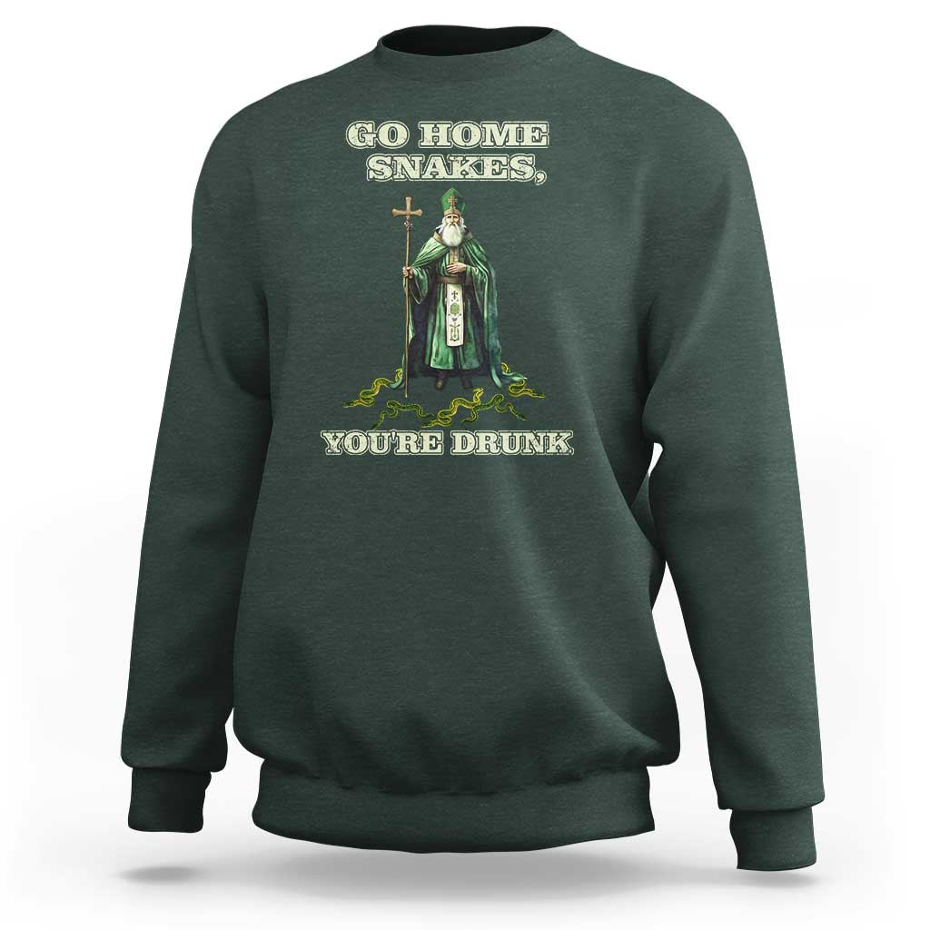 Funny St. Patrick's Day Sweatshirt Go Home Snakes, You're Drunk